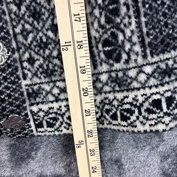 Kaare Gjose Made In Norway Pure New Wool Black White Cardigan Sweater S *Read - Picture 6 of 10